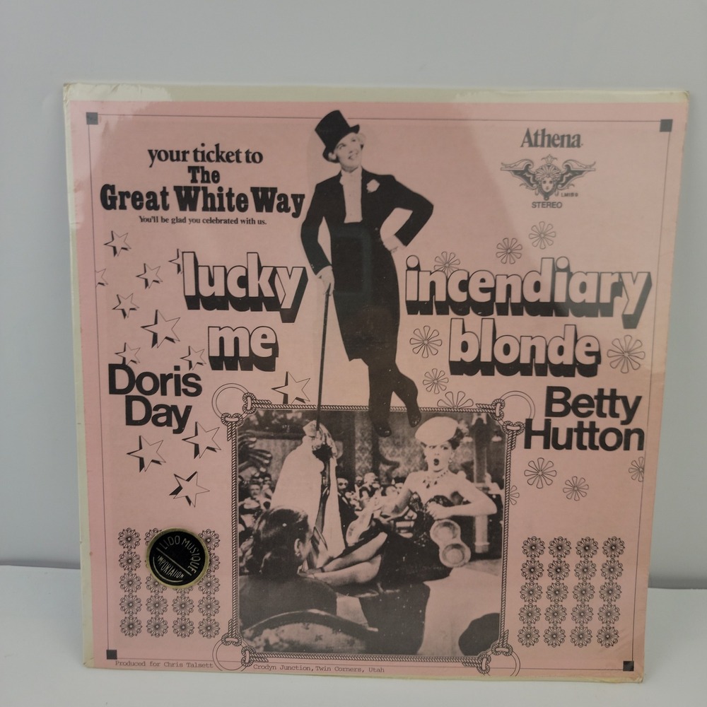 Doris Day Lucky Me Betty Hutton Incendiary Blonde Athena Stereo Vinyl LP LMIB 9